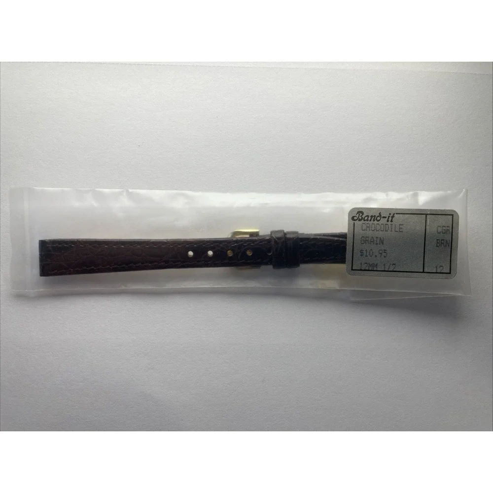 Band-it 12mm Brown Crocodile Grain Watch‎ Band